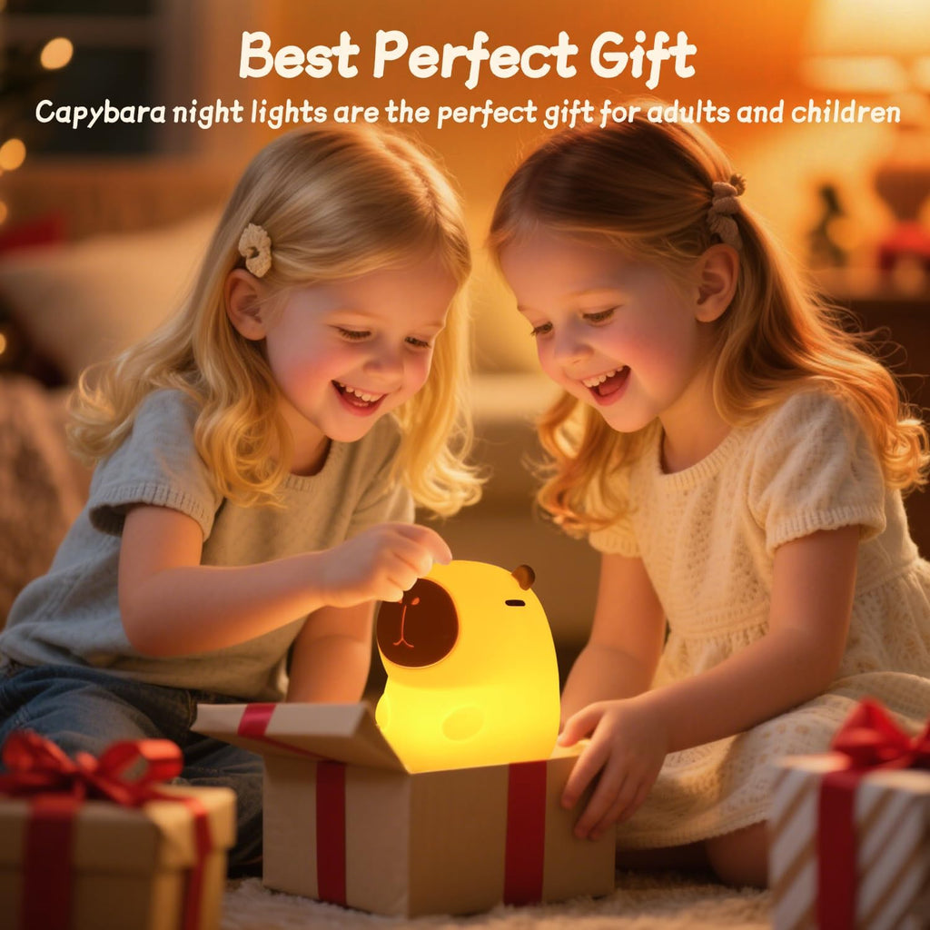 Rytinazzz Silicone Night Light for Kids, 50H Long Battery Capybara Lamp, Gift for Kids, Rechargeable Tap Control, Soft Dimmable Nursery…