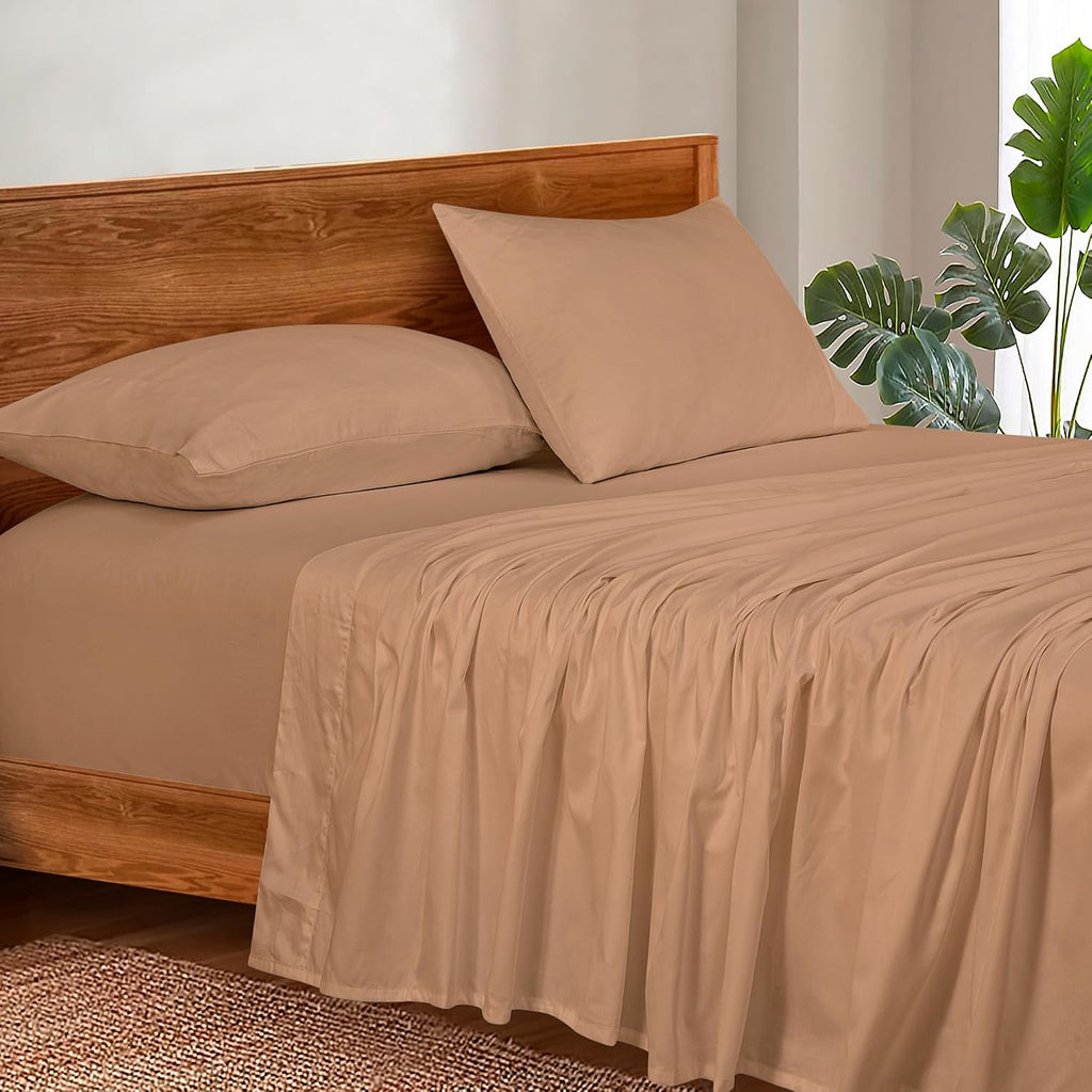 Royalelinens ROYALE LINENS 300 Thread Count 100% Long Staple Combed Cotton Sheet Set - 4 Piece Queen Bed Sheets - 1 Fitted, 1 Flat & 2 Pill…