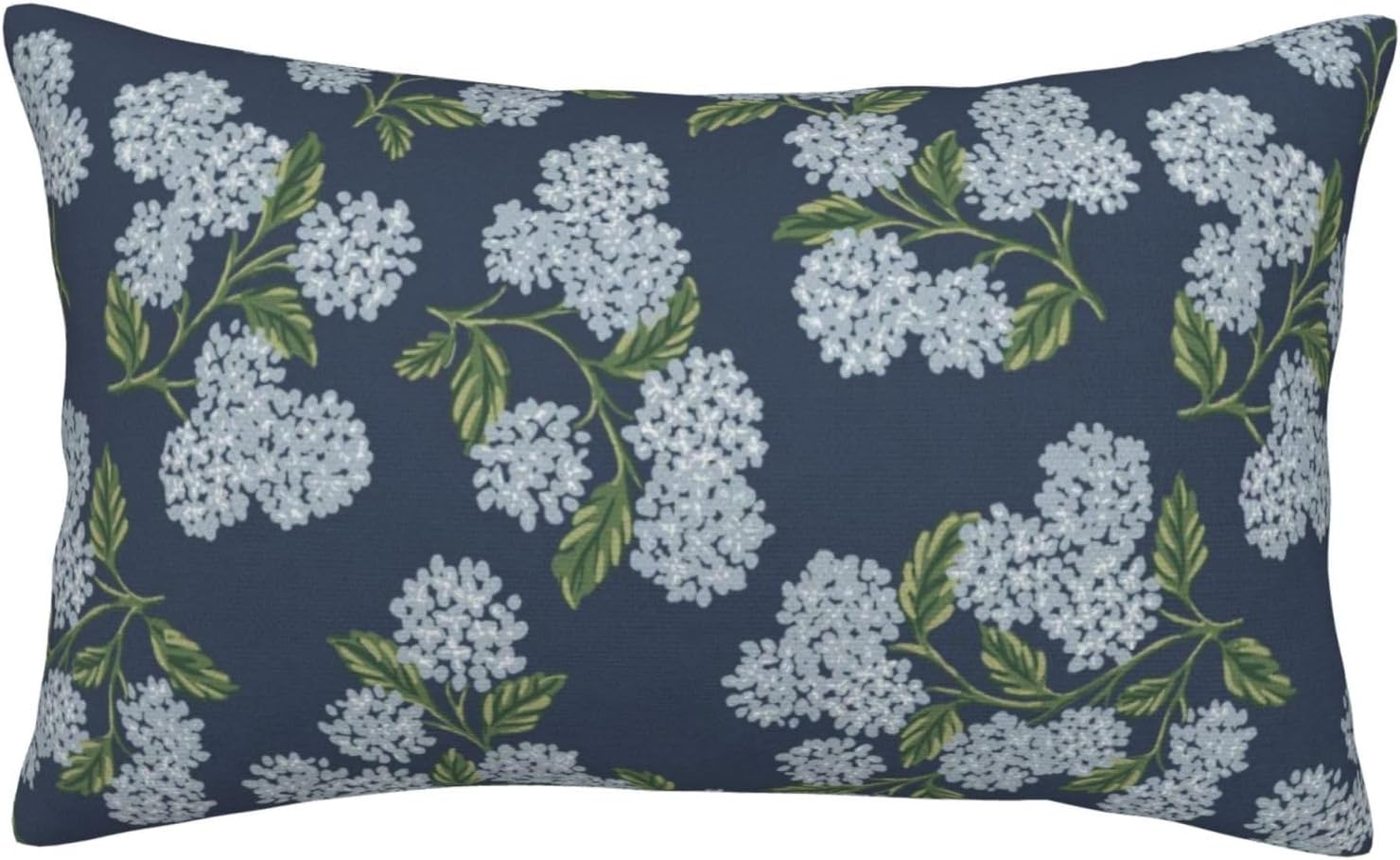 Navy Blue Spring Pillow Covers 12x20 Inch 2 Pcs Blue Green Hydrangea Flower Decor Throw Pillows Vintage Floral Seasonal Summer Outdoor…