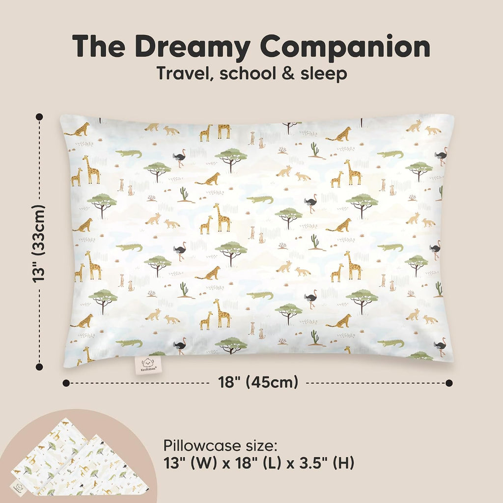 Toddler Pillow with Pillowcase - 13x18 My Little Dreamy Kids Travel Bed Pillows for Sleeping, Organic Cotton Small Pillowcase, Soft &…