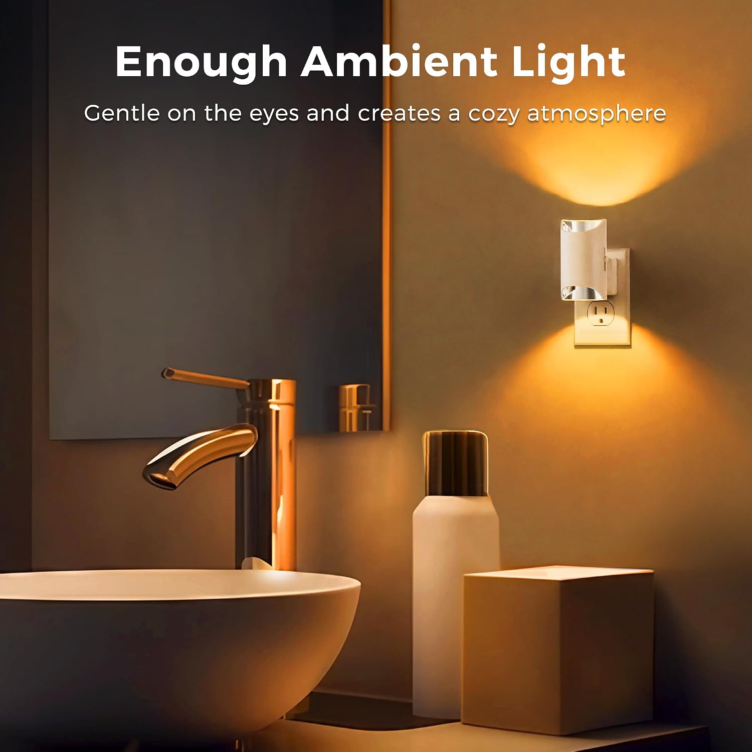 L LOHAS LED Night Lights Plug into Wall, Dimmable Night Light 0-100LM, Dusk to Dawn Sensor, Soft White 2000K, Plug in Nightlights for…