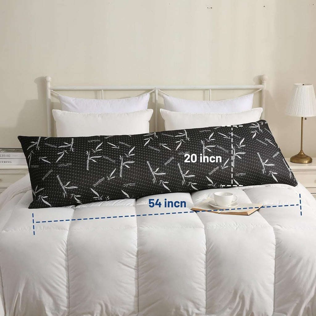 Primesoft Full Body Pillow with Removable Pillowcase for Adults,(Memory Foam Filling)(Long Pillow for Side Sleepers) (Fluffy and…