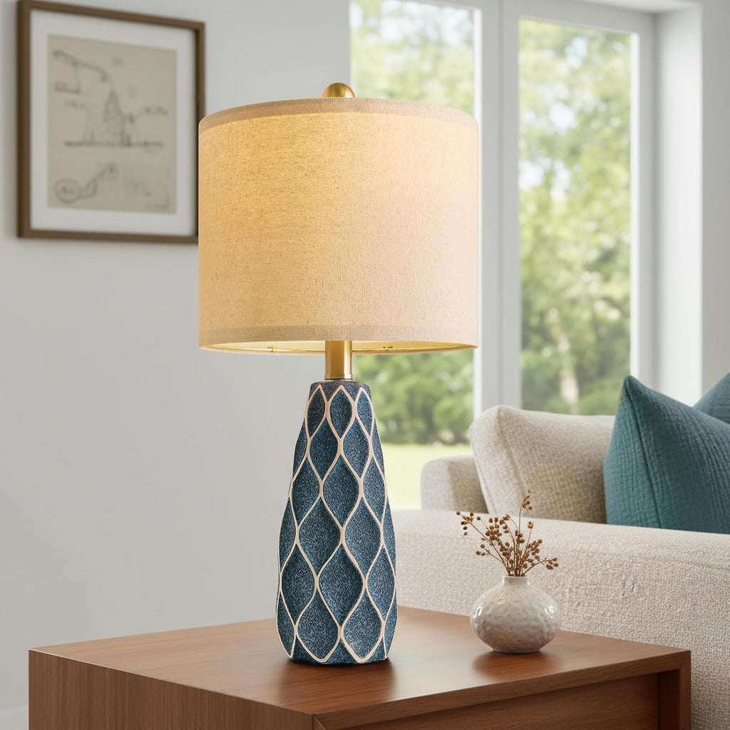 20.75" Small Table Lamps for Living Room Bedroom Lamps Set of 2 Ceramic Modern Boho Bedside Lamps Night Stands Farmhouse Vintage…