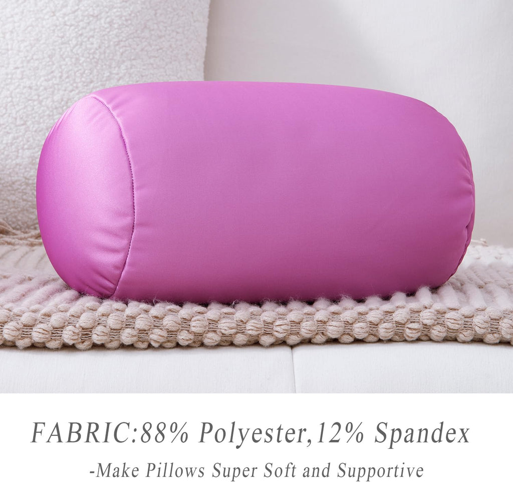 Squishy Neck Pillow, 7Inch x 12Inch Soft Travel Body Bed Pillow Bean Pillow for Kids Adult Chair Sleeping Car Seat, Fun Dormroom (Purple)
