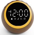 Alarm Clocks with Soft Sounds Machine: 30 Soothing Sounds, 10 Soft Wake-Up Sounds, 32 Adjustable Volume & Timer, Memory Function (Brown)
