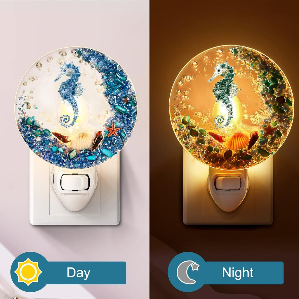 Hortsun Plug in Seashell Night Light Ocean Sea Animal Decorative Night Light Plug in Beach Lamps Vintage Ocean Lamps for Adult for Home…