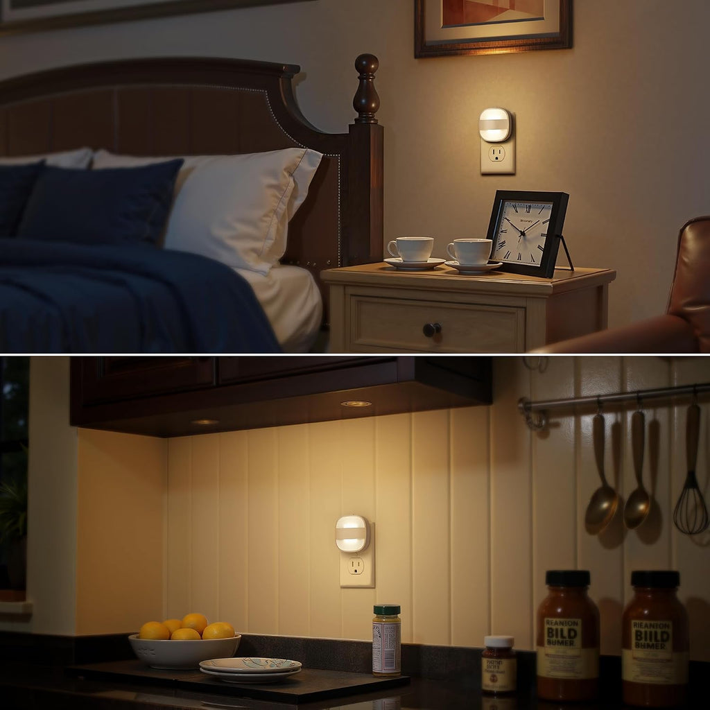 Briignite LED Night Lights Plug Into Wall,2 Packs Plug in Night Light with Dusk to Dawn Sensor, Foldable Plug Nightlight Adjustable…