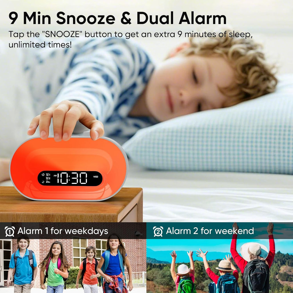 Apuzom White Noise Sound Machine & Sunrise Alarm Clock, 30 Sleep Sounds, 14 Night Lights, 0-100% Dimmer, Dual Alarm, Sleep Timer, Dimmable…