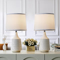 White Ceramic Table Lamps Set of 2, 18.5" Modern Bedside Lamps for Night Stands, Decor Classic Small Lamps for Living Room End Tables…