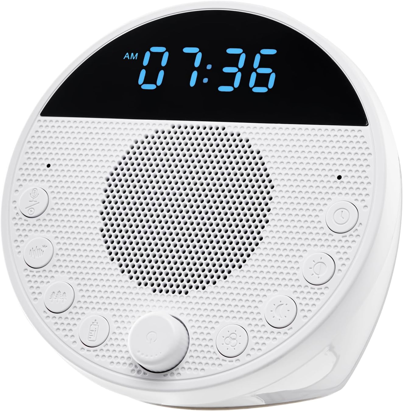 VEVOR Sound Machine, 18 Soothing Sleep Sounds, 7-Color Night Light, 6-in-1 White Noise Sound Machine with Dual Alarms, APP, Auto-Off…