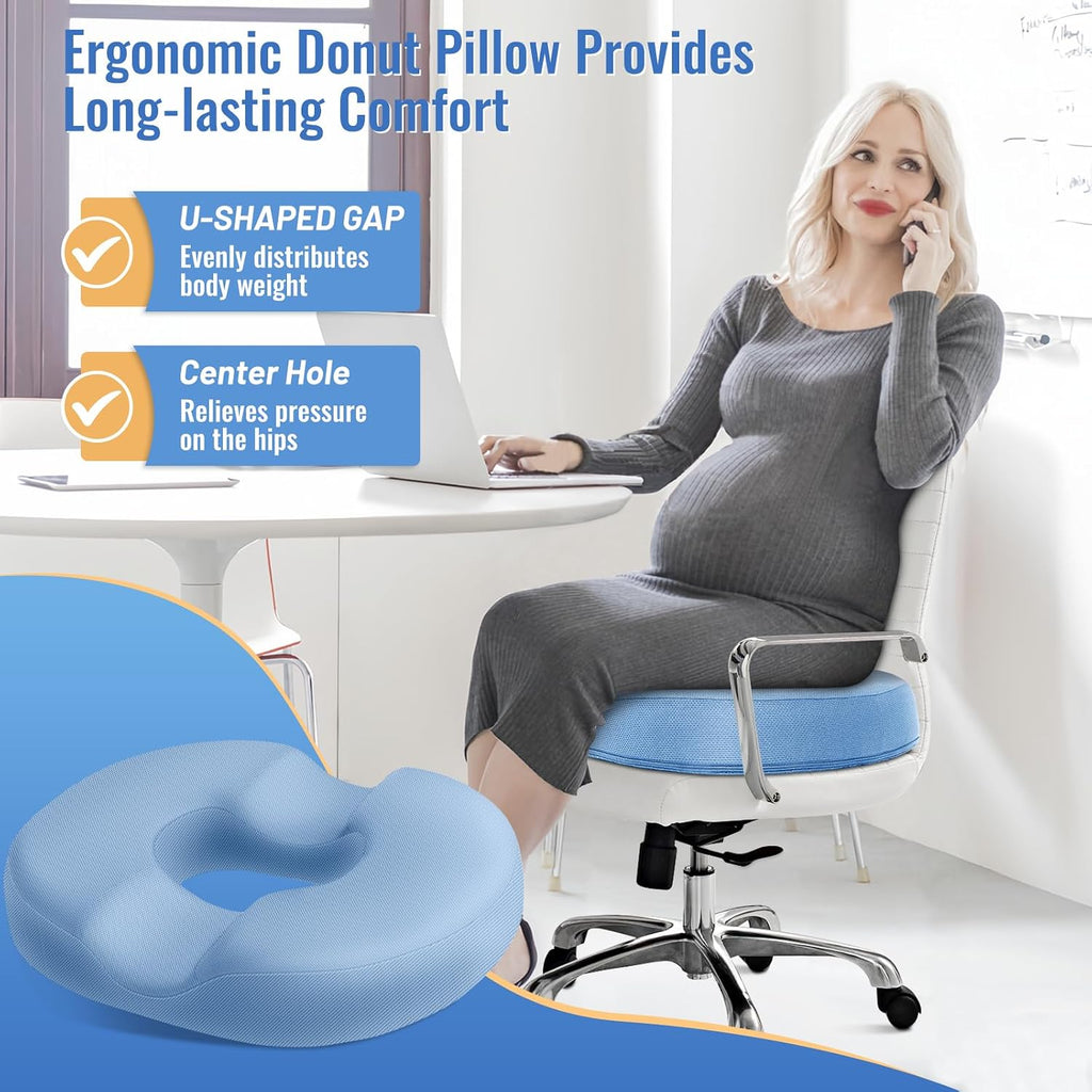 CloudBliss Donut Pillow Seat Cushion Chair Pad for Tailbone and Hemorrhoids, Memory Foam Seat Chair Cushion for Men and Women for Home & Of…