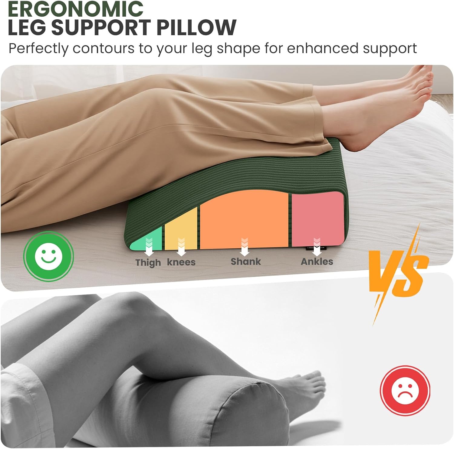 idee-home Recliner Leg Rest Cushion, Recliner Footrest Extender Pillow with Removable Corduroy Cover, Multi Purpose Ergonomic Foot Pillow…