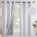 YoungsTex Linen Blackout Curtains for Bedroom 63 Inches Length, Ivory White Thermal Insulated Black Out Drapes with Grommet Energy Saving f…