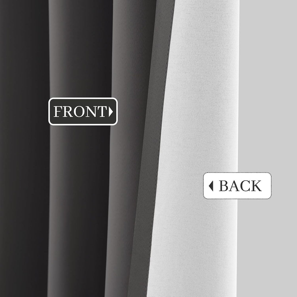 Yakamok Dove Grey 100% Blackout Curtains Grommet Window Treatments with 2 Thick Layers-Light Gray Room Darkening Thermal Insulated Drapes S…