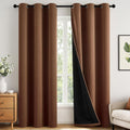 Miulee 100% Blackout Curtains for Bedroom 84 Inch Long, 2 Thick Layers Thermal Insulated Black Out Window Curtains with Black Liner, Noise…