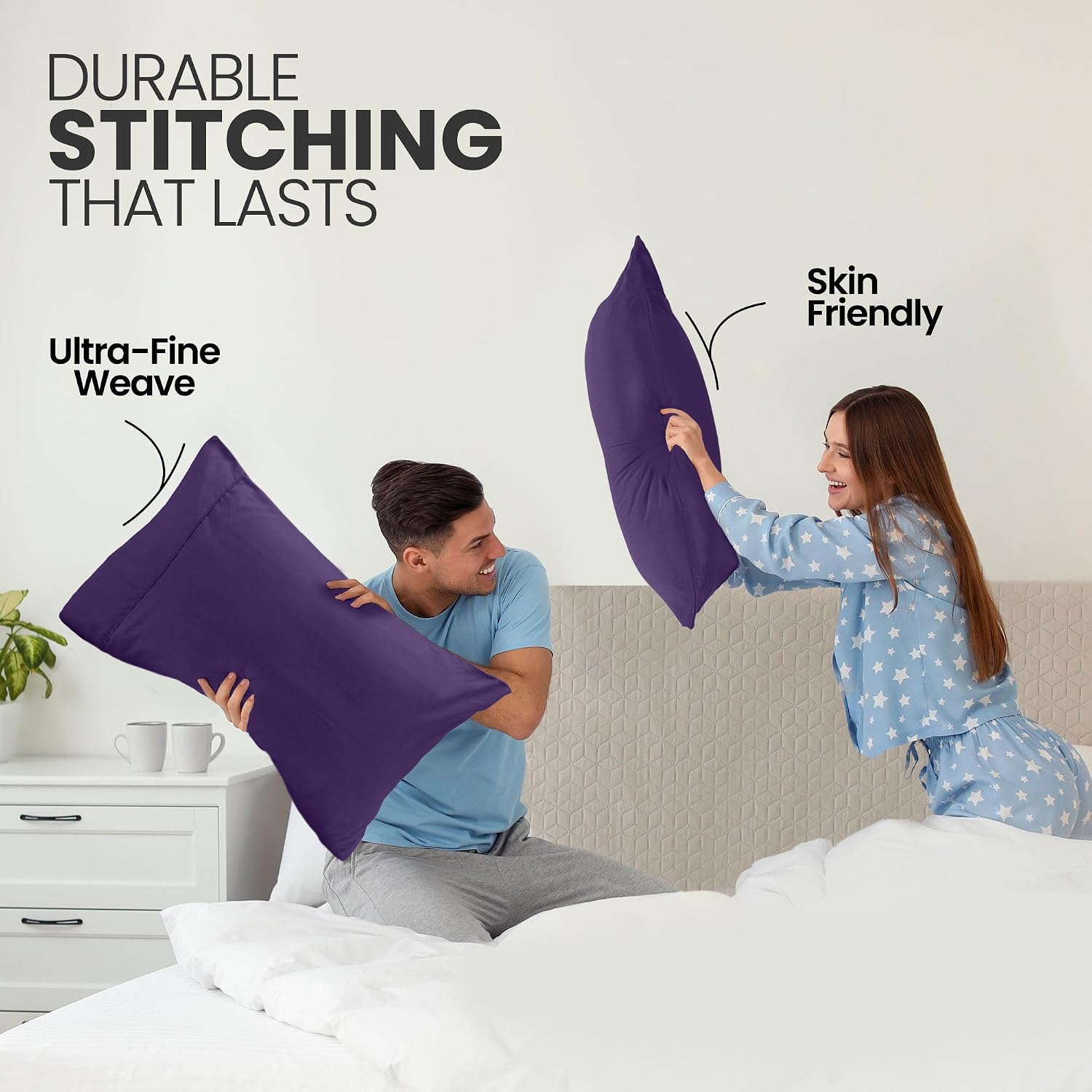 Utopiabedding Utopia Bedding Pillow Cases Standard Size 2-Pack – Soft Brushed Microfiber – Envelope Closure – Perfect for Hospitals, Hotels…