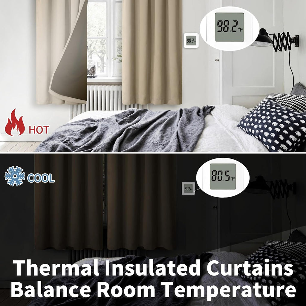 BGment 100% Blackout Curtains for Bedroom 63 Inch Length 2 Panels, Thermal Insulated Room Darkening Curtains Rod Pocket Soundproof…
