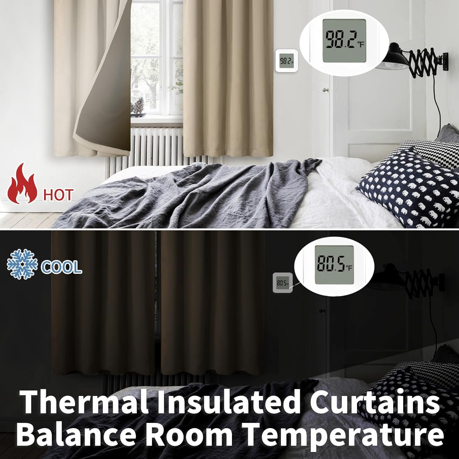 BGment 100% Blackout Curtains for Bedroom 72 Inch Length 2 Panels, Thermal Insulated Room Darkening Curtains Rod Pocket Soundproof…