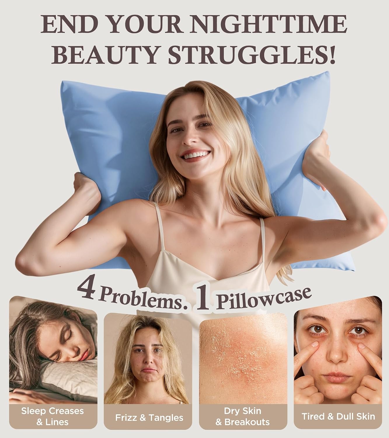 Instant Chill Cooling Pillowcase for Hot Sleepers, 2% HA Infused Pillowcase Hydrates Skin & Hair, Reduces Wrinkles & Frizz, Softer Than…