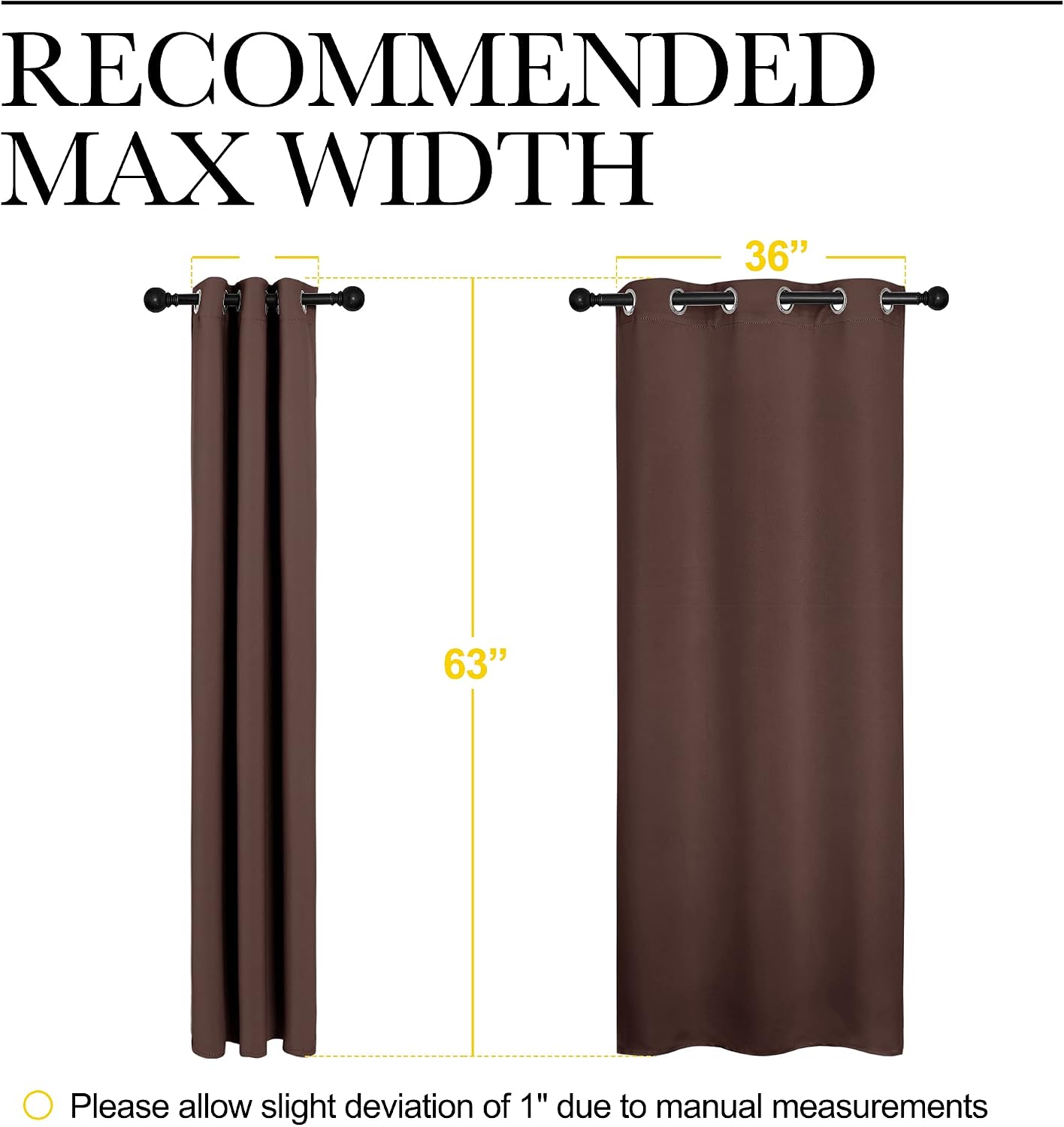 NICETOWN Nursery Essential Thermal Insulated Solid Grommet Top Blackout Curtains, Home Decoration Privacy Curtains for Bedroom (Chocolate…