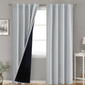 BGment Light Grey 100% Blackout Curtains for Bedroom, Black Out Living Room 84 inch Panels with Thermal Liner, Rod Pocket and Back Tab…