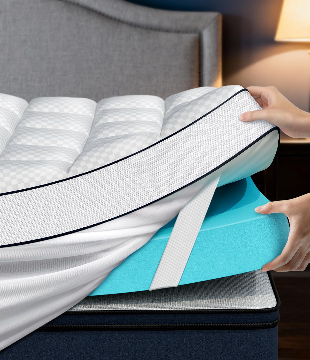 Panyu Dual Layer 4 Inch Memory Foam Mattress Topper Queen Size, 2" Cooling Gel Memory Foam & 2" Pillow Top Bed Topper, CertiPUR-US Mattress…