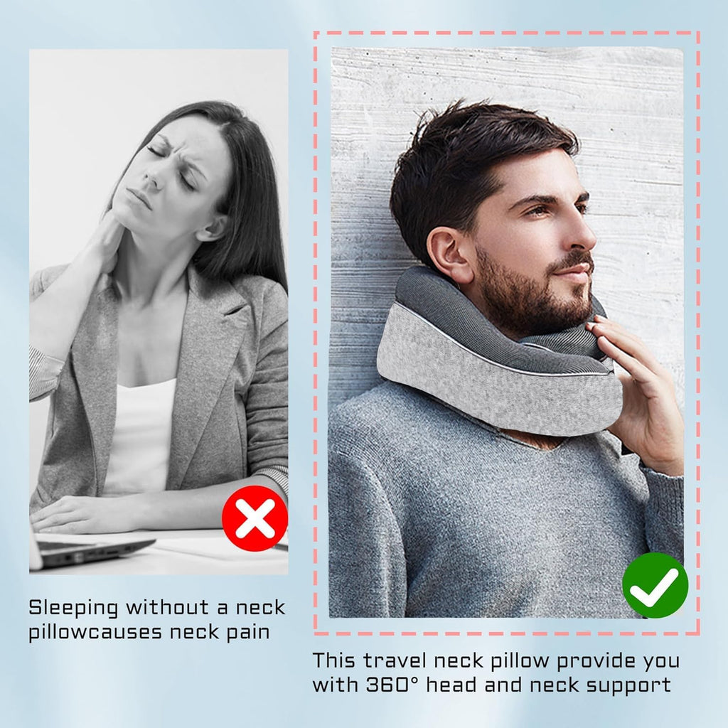 TALLGONeckPillowAlwaysHere TALLGO Travel Pillow, Memory Foam Neck Pillow Head Support Soft Pillow for Sleeping Rest, Airplane Car & Home Us…