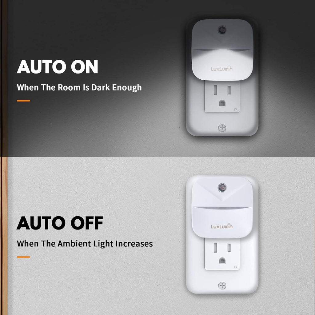 LuxLumin LED Night Lights Plug into Wall with Dusk-to-Dawn Sensor, Automatically Turn on and Off, Night Light for…
