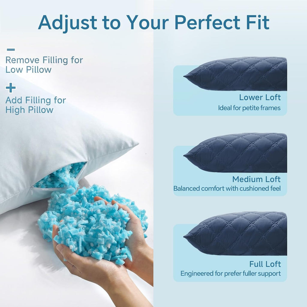 Bedelite Cooling Body Pillow for Adults, Creative Ultra Soft Cool-Touch Quilted Nylon-Spandex Body Pillow Cover, Adjustable Memory Foam Lon…