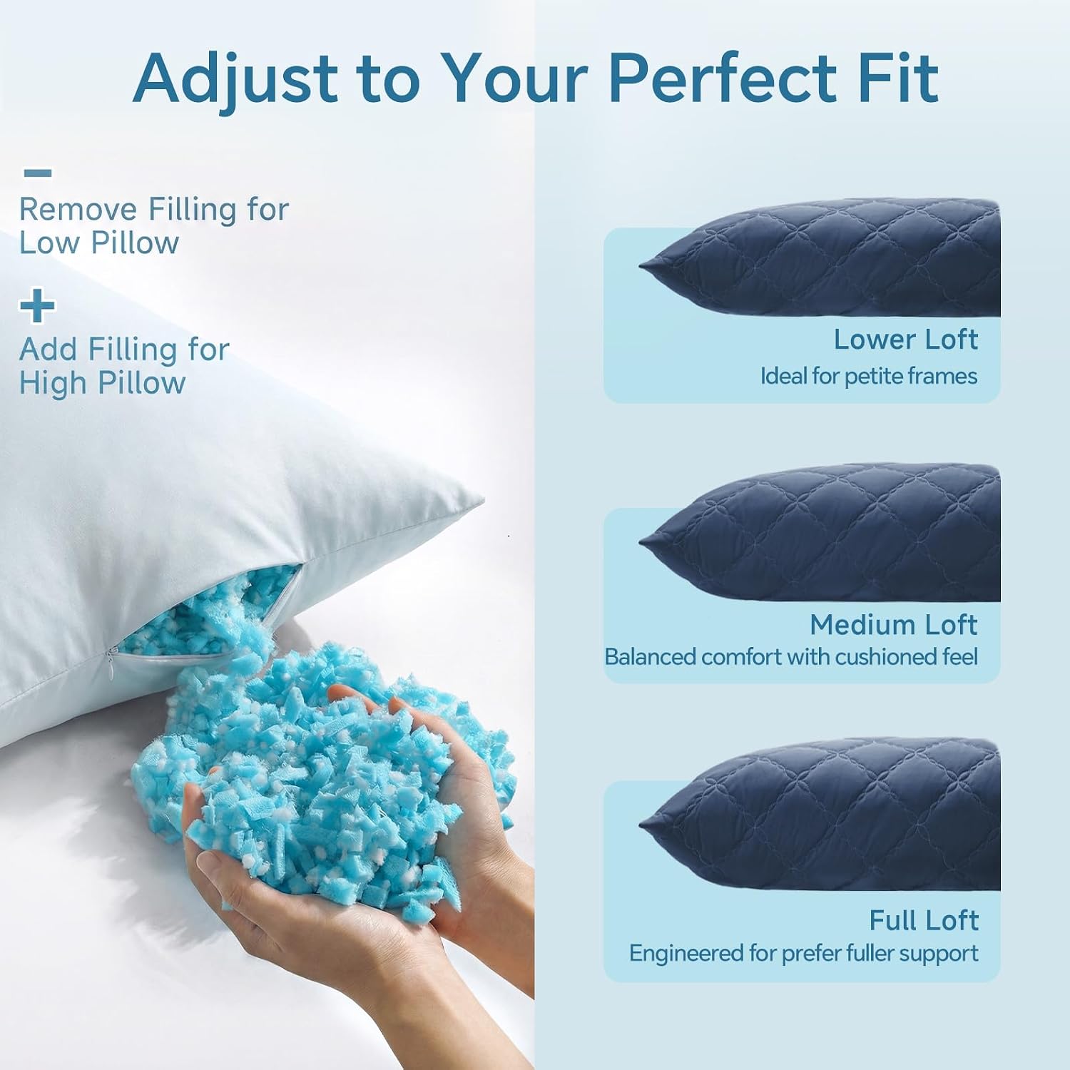 Bedelite Cooling Body Pillow for Adults, Creative Ultra Soft Cool-Touch Quilted Nylon-Spandex Body Pillow Cover, Adjustable Memory Foam Lon…