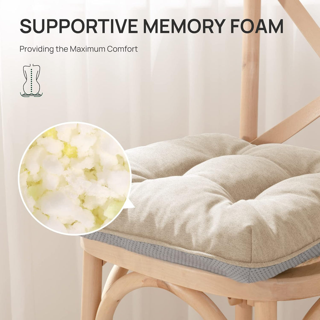 Lovescabin Love's cabin Memory Foam Chair Cushions Set of 4, Outdoor/Indoor Chair Pads for Dining Chairs 4 Pack, Seat Cushions for Kitchen,…