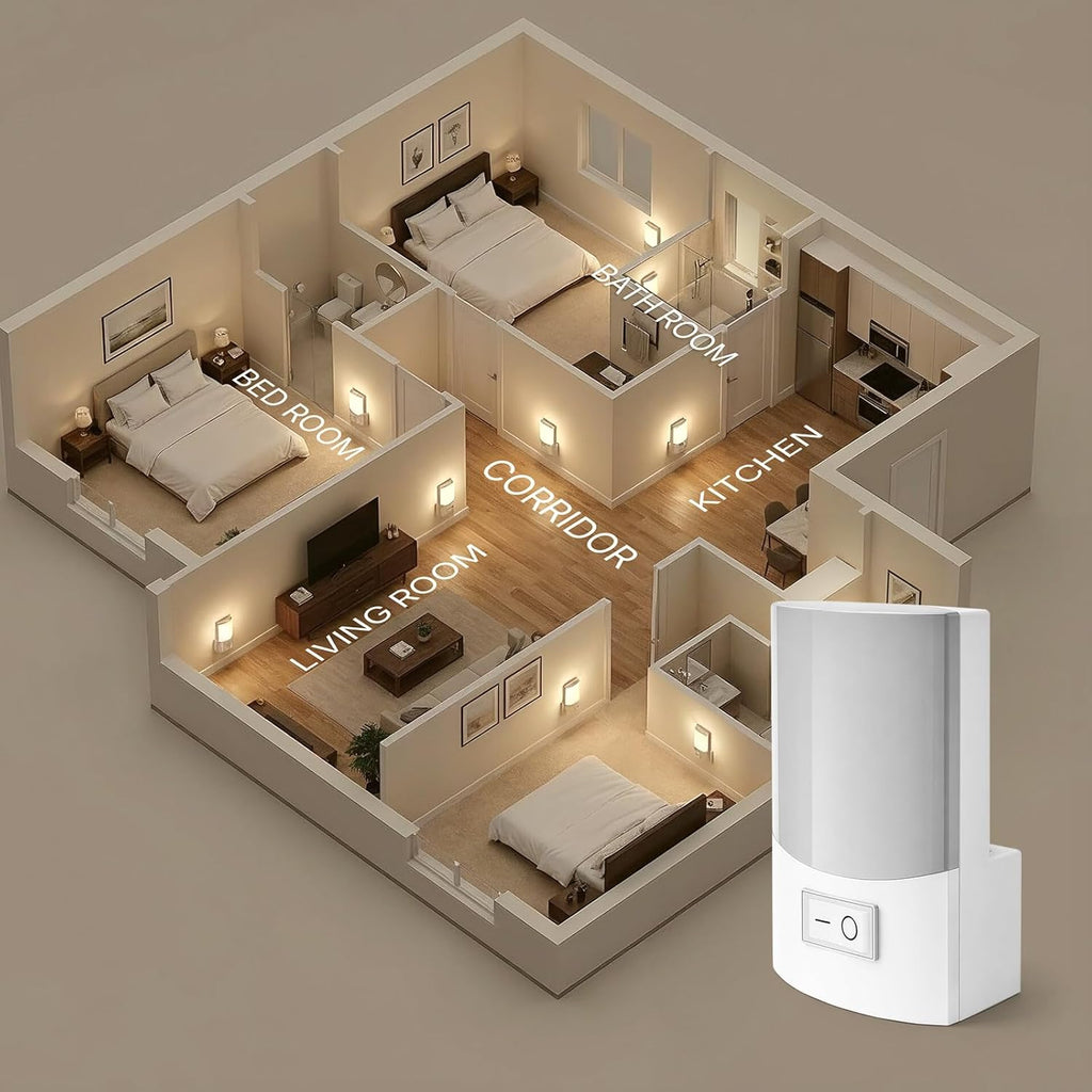 STANLEY LED Night Light with On/Off Switch Plug in Design for Indoor Use Bedrooms Hallways Bathrooms and Kitchens