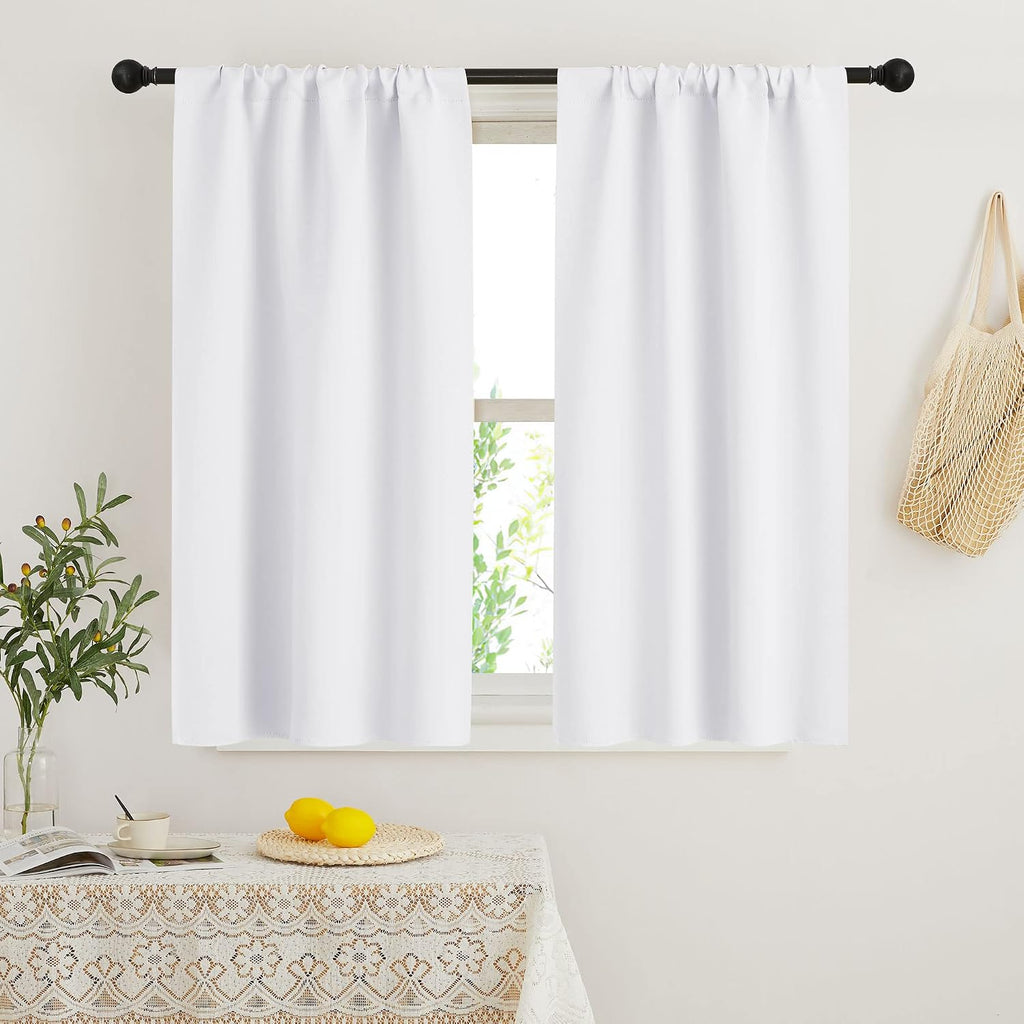 Rybhome RYB HOME French Door Window Curtain Covering, Rod Pocket Thermal Insulated Privacy Non See Through Drapes for Bathroom Window, Widt…