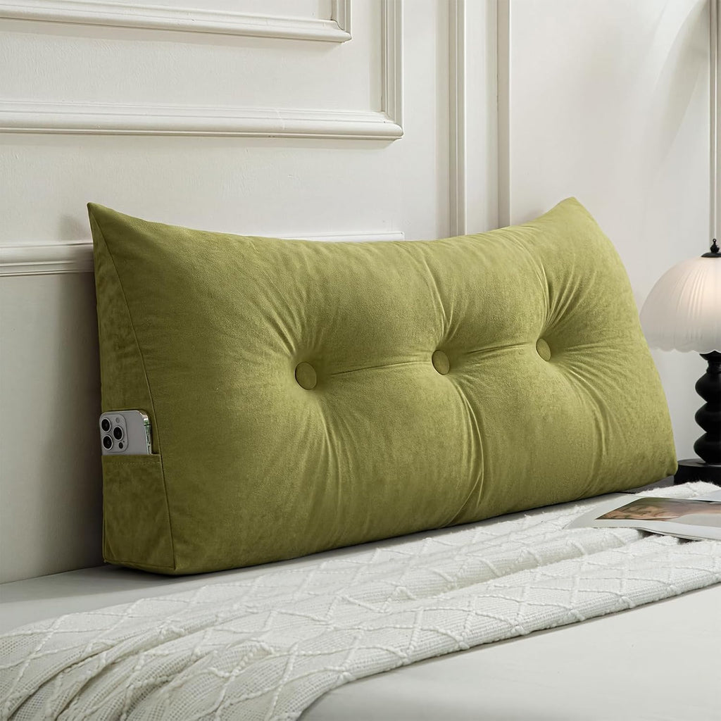Gnostik Wedge Pillows Headboard Twin XL for Dorm Green Bed Rest Reading Pillows Headboard Backrest Bed Pillows for Sitting Up in Daybed…