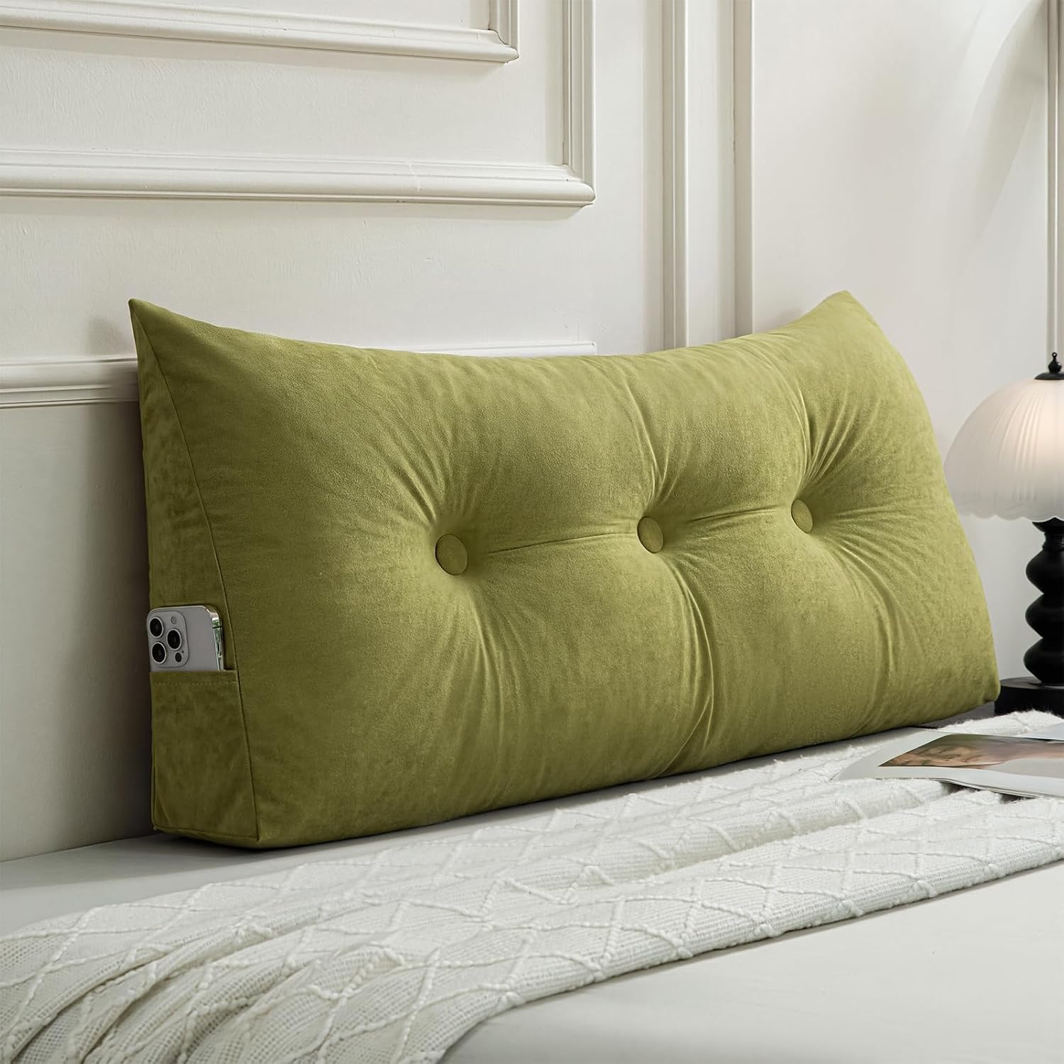 Gnostik Wedge Pillows Headboard Twin XL for Dorm Green Bed Rest Reading Pillows Headboard Backrest Bed Pillows for Sitting Up in Daybed…