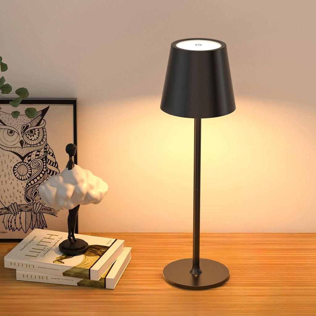 JACKYLED Cordless Table Lamps Rechargeable, 3 Adjustable Height, 5000mAh Battery Operated, 3 Colors Smooth Dimming, Portable LED…
