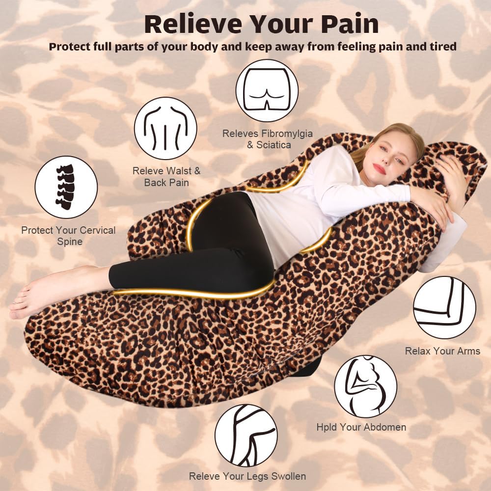 Chilling Home Pregnancy Pillow, U Shaped Pregnancy Pillows for Sleeping Full Body Pillow Maternity Pillow for Pregnant Women 58 inch…