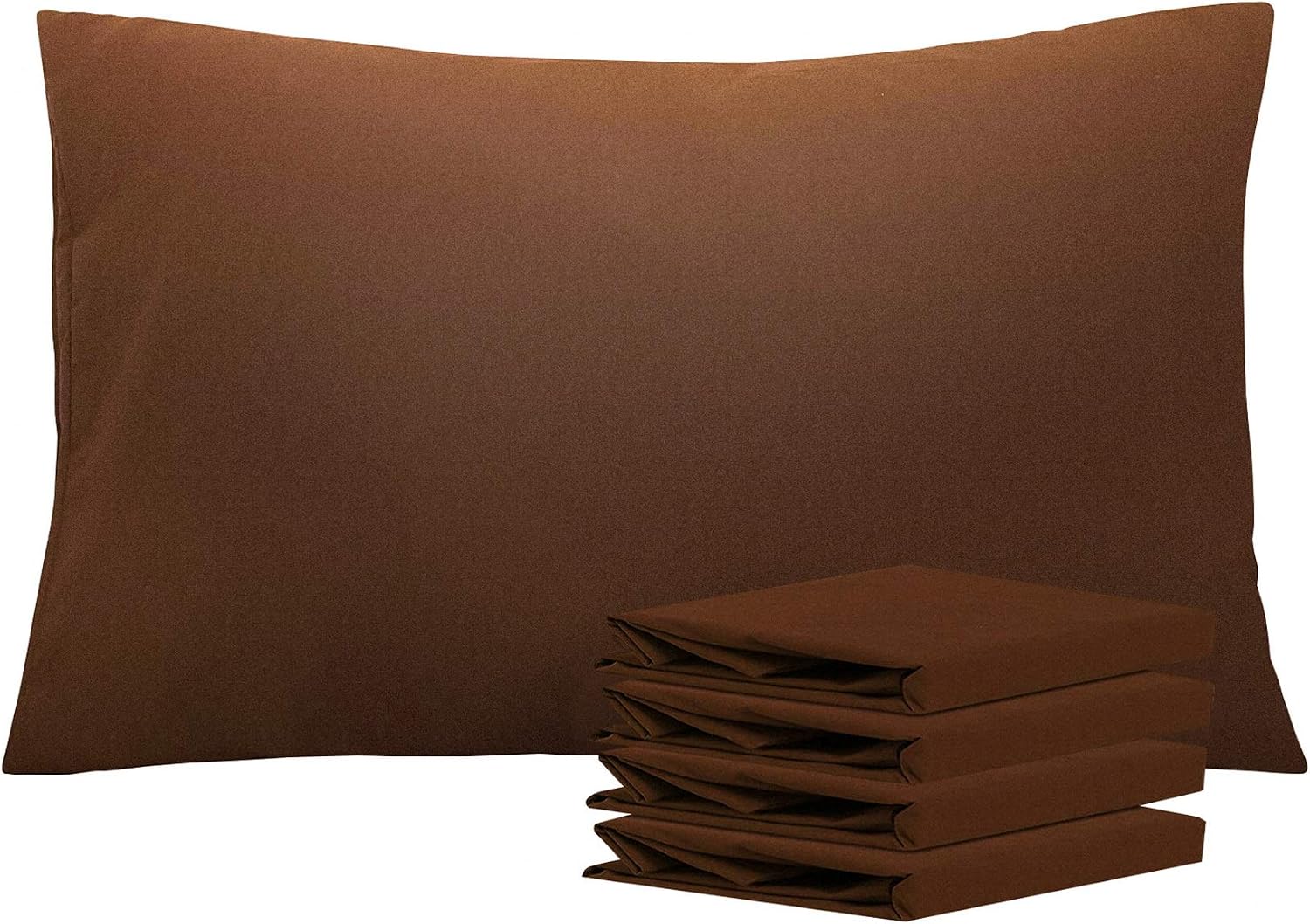 Ntbay Queen Pillowcase Set - 4 Pack Brushed Microfiber 20x30 Pillowcases - Soft, Wrinkle-Free, Fade-Resistant, Stain-Resistant, Brown Pillo…