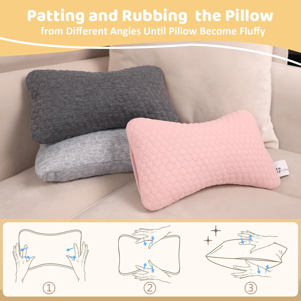 vocheer Small Pillows for Sleeping, 11”x6”x2.5’’ Mini Travel Pillow, Tiny Pillows for Neck, Wrist, Lumbar and Knee, Pets Pillow, Cotton…