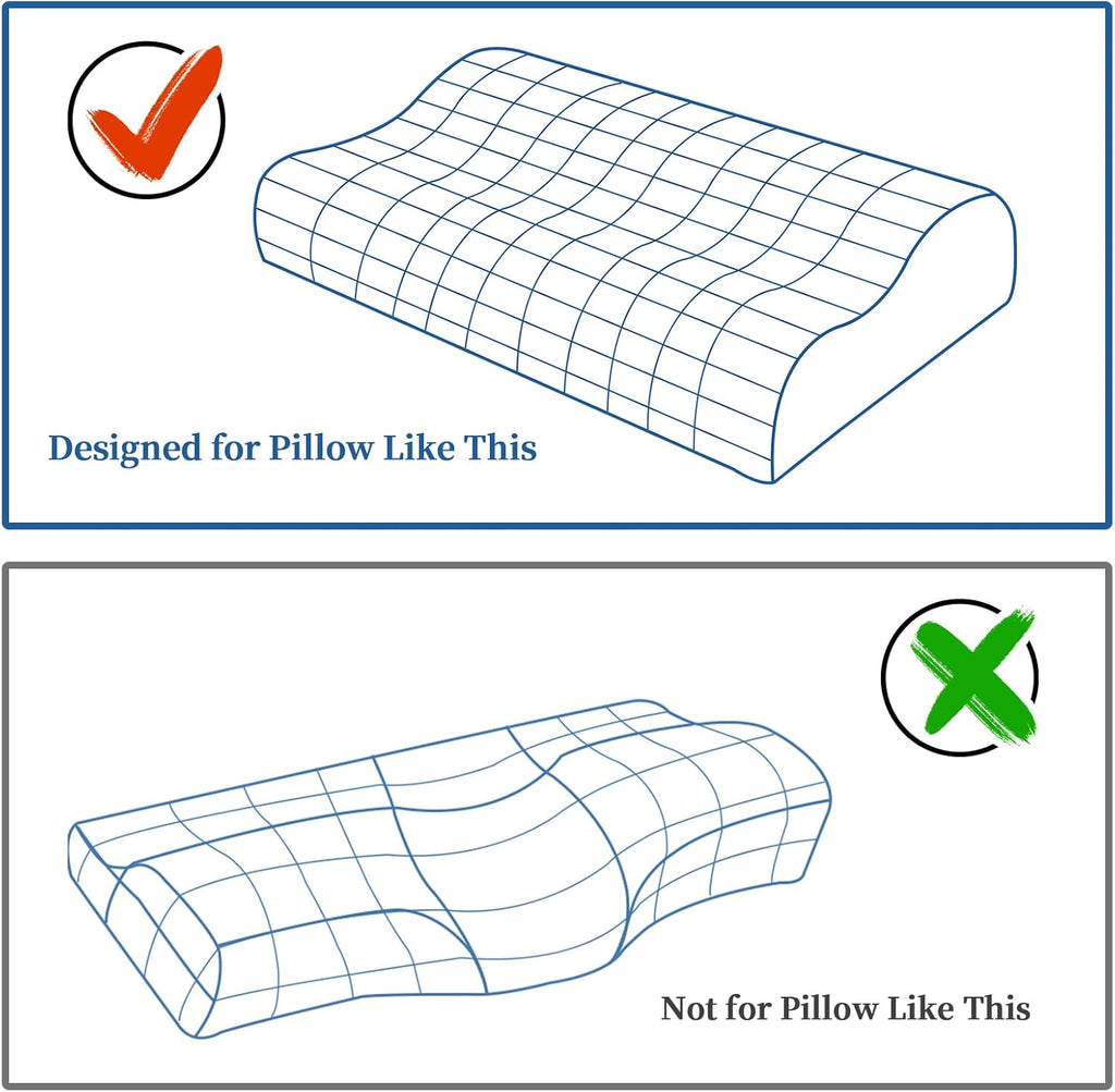 Hombys Satin Pillow Case for Contoured Support - Zippered Pillow Cover for Neck - Silky, Smooth and Breathable, 20"x12.5"x4", Pure White 5…