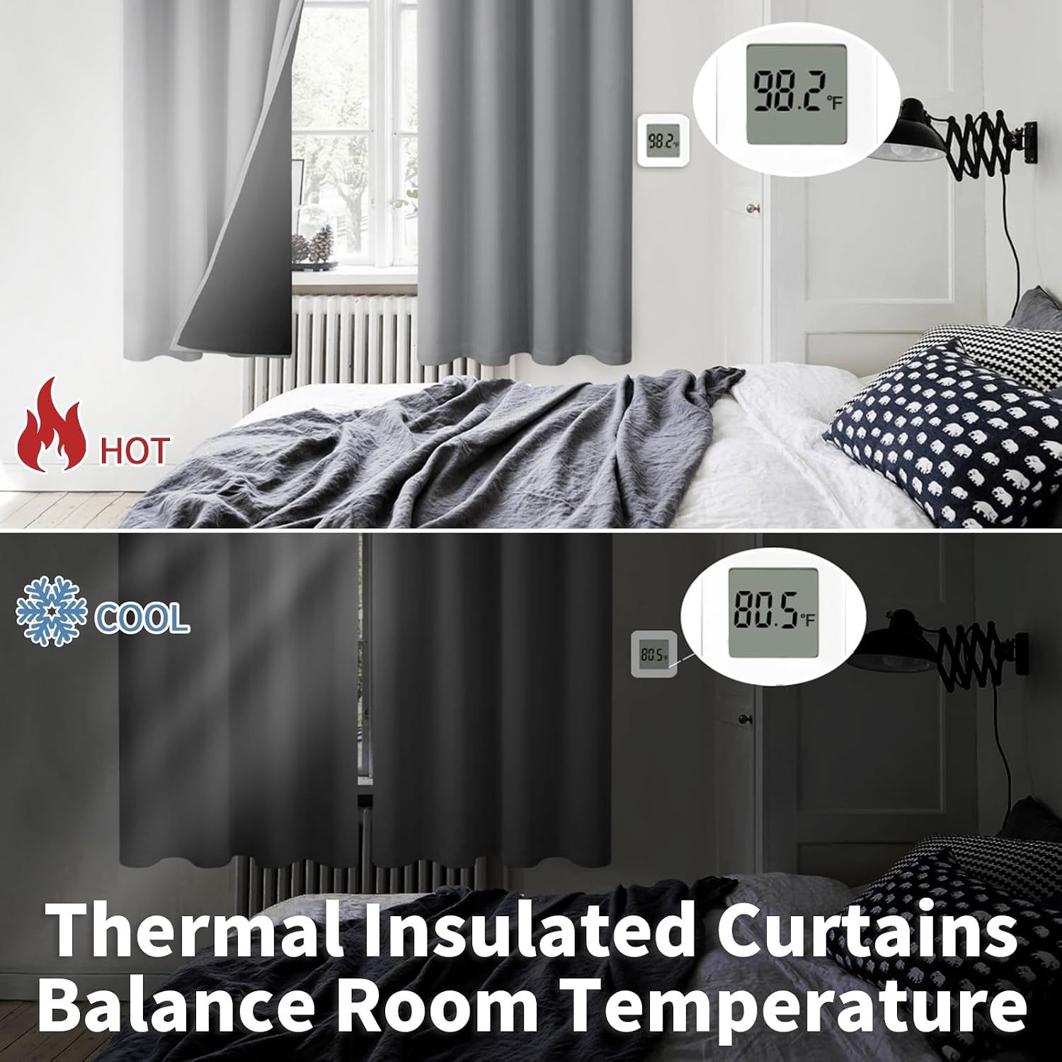 BGment Short 100% Blackout Curtains for Bedroom, Thermal Insulated Energy Efficiency Noise Reducing Grommet Curtains 54 Inch Length with Li…