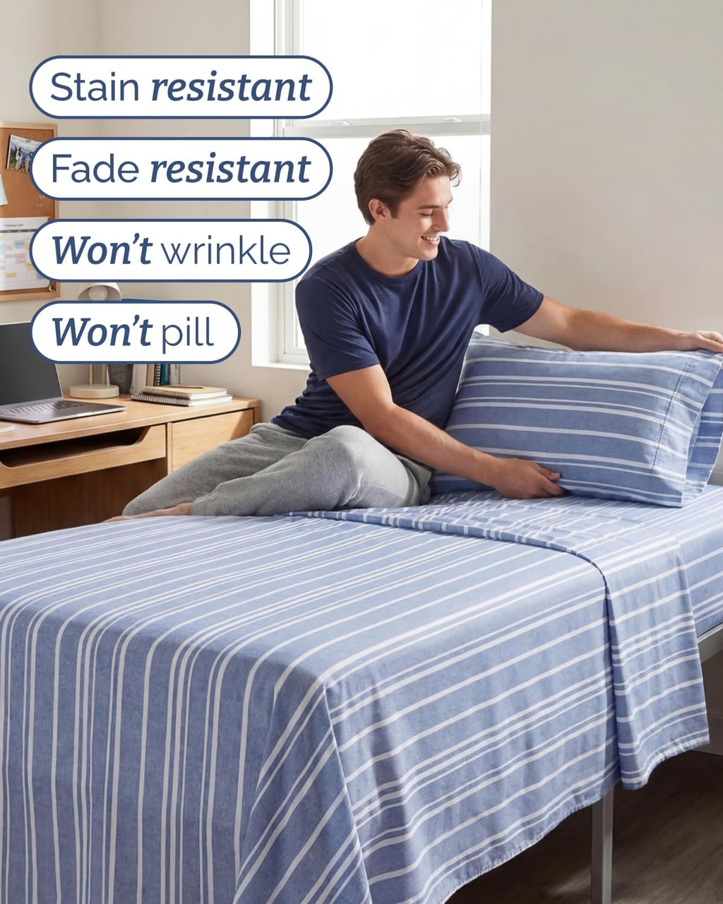 Twin XL 4 Piece Sheet Set - Comfy, Breathable & Cooling - Soft Hotel Luxury Bedding for Women, Men, Kids, Teens & Children - 1 Flat & 1…
