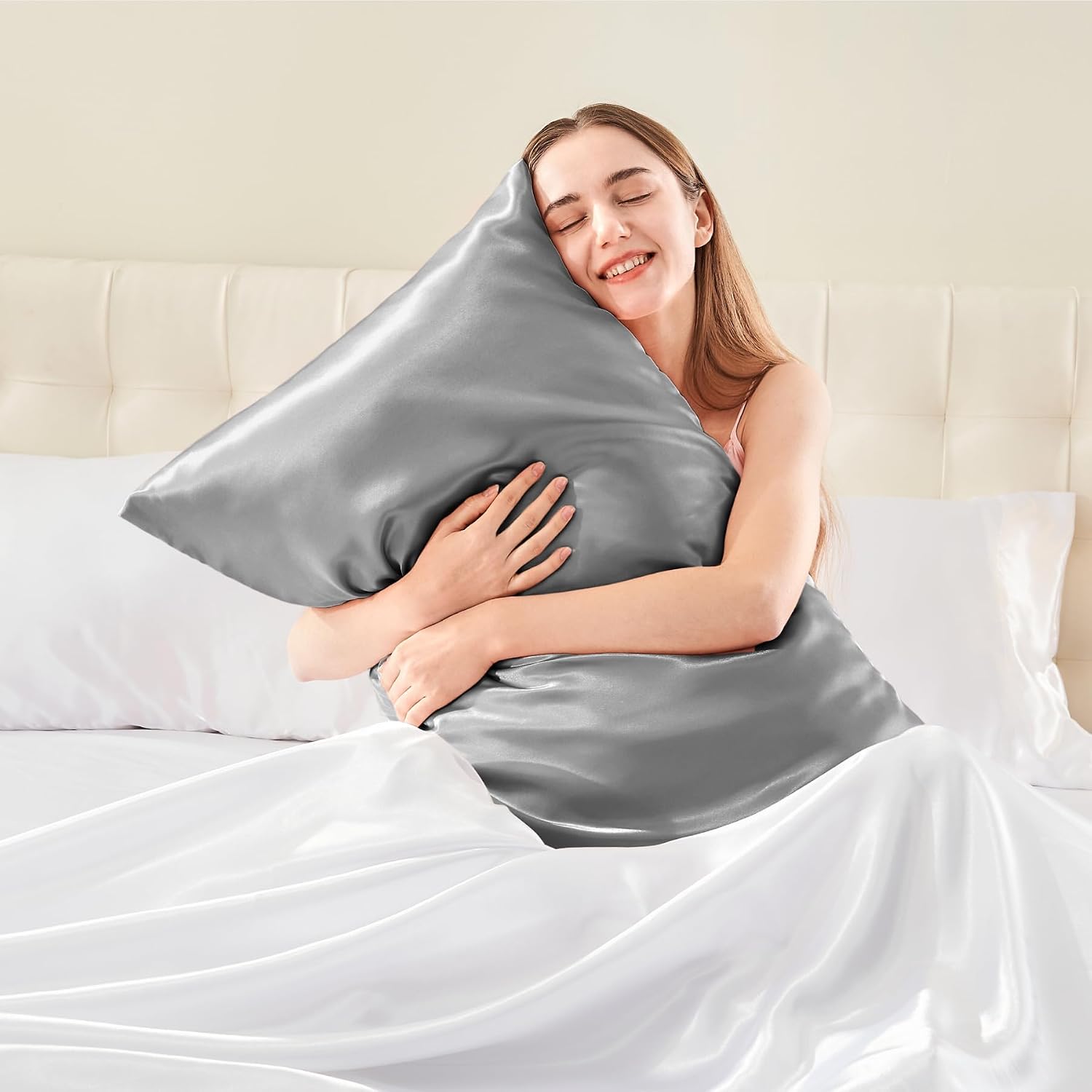 Bedelite Satin Body Pillow Cover, Super Soft and Cooling Body Pillow Pillowcase for Hair and Skin, Breathable Silky Full Long Pillowcase Co…