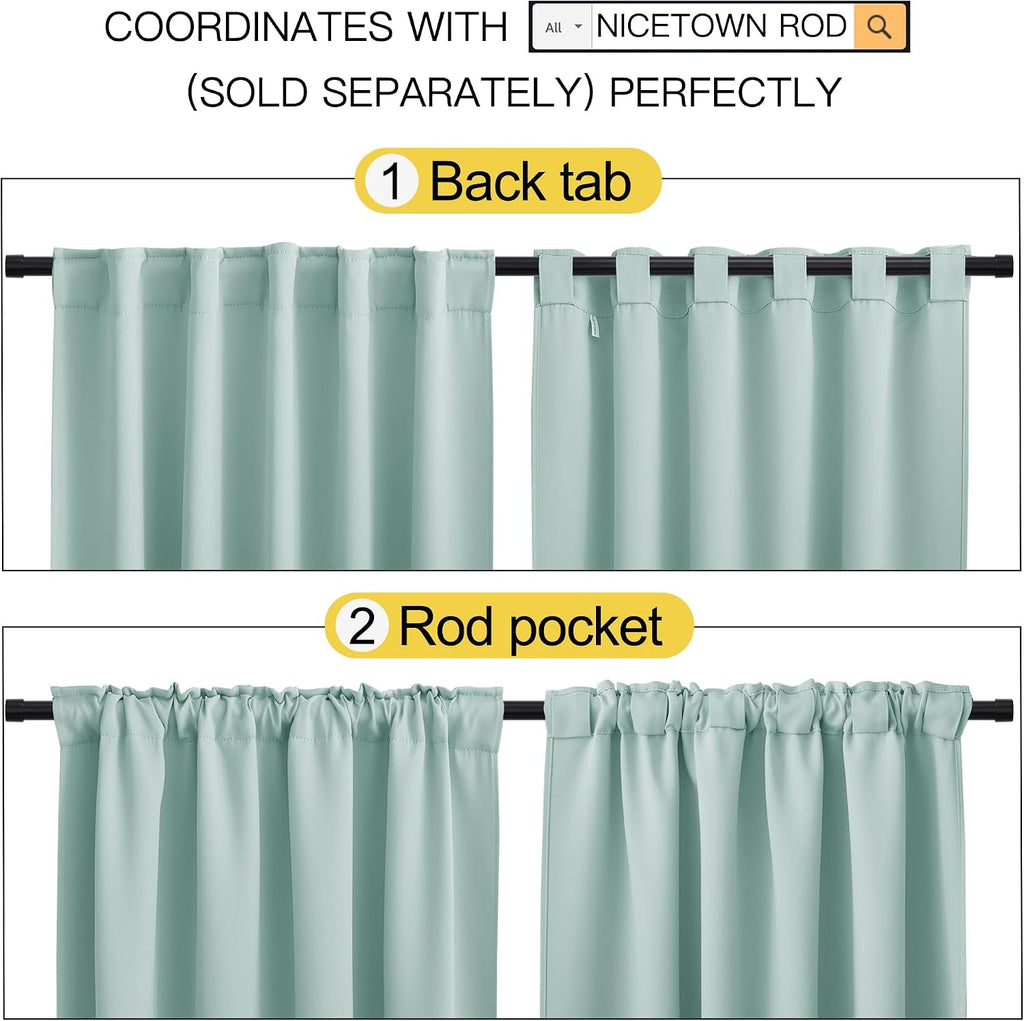 NICETOWN RV Curtains for Camper Windows - (Aqua Blue Color) 42x50 Inch, 2 Panels Set, Thermal Insulated Room Darkening Blackout…