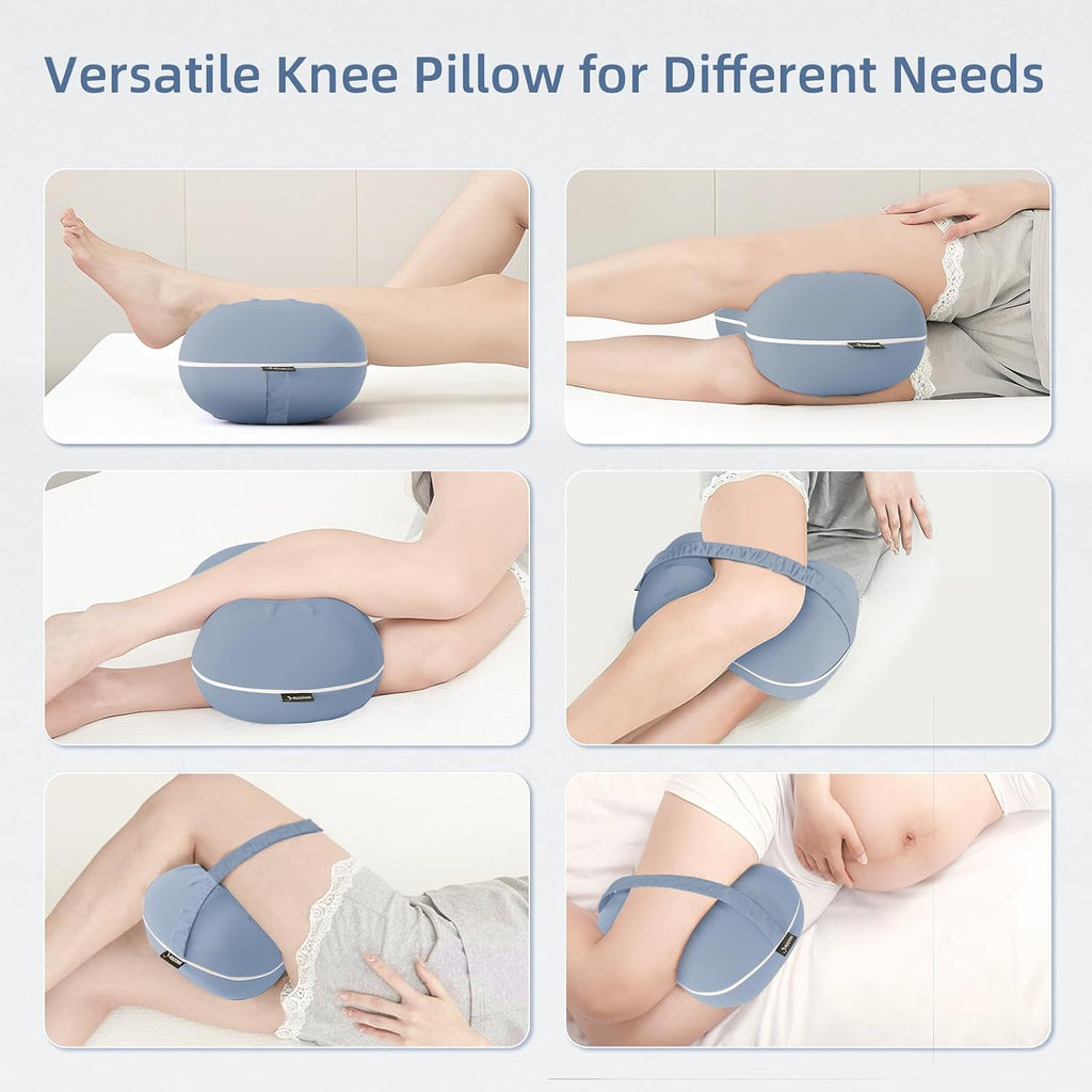 Knee Pillow for Side Sleepers - Cooling Pillow Between Legs for Side Sleeping - Memory Foam Knee Pillow with Strap for Hip Pain & Spine…