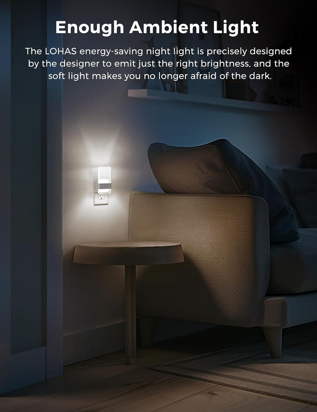 L LOHAS LED Night Light, Night Lights Plug Into Wall, 2 Pack Decorative Nightlight with Light Sensor, 0-100LM Dimmable Nightlights…