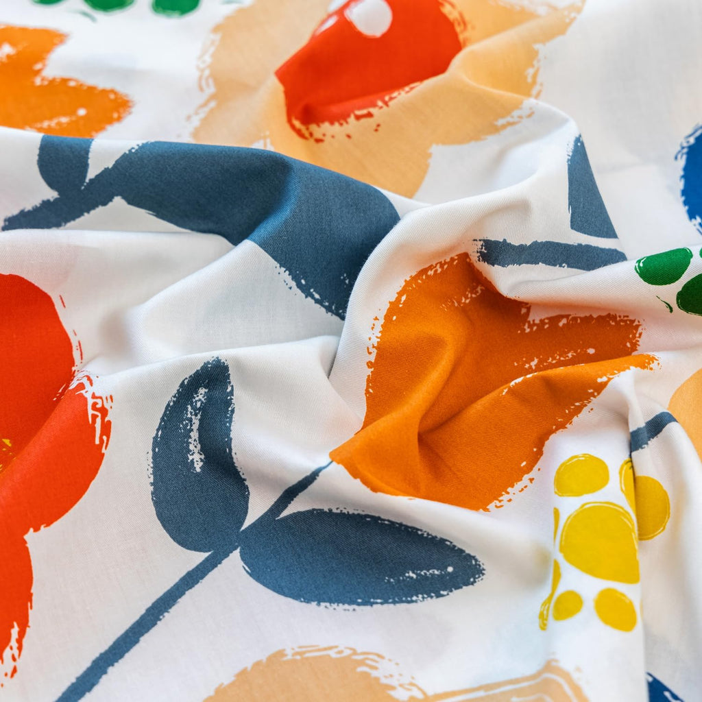 Susybao Floral Pillow Cases King Size Set of 2 100% Cotton Colorful Flower Pillow Covers Envelope Closure End Orange Blue Botanical Decorat…