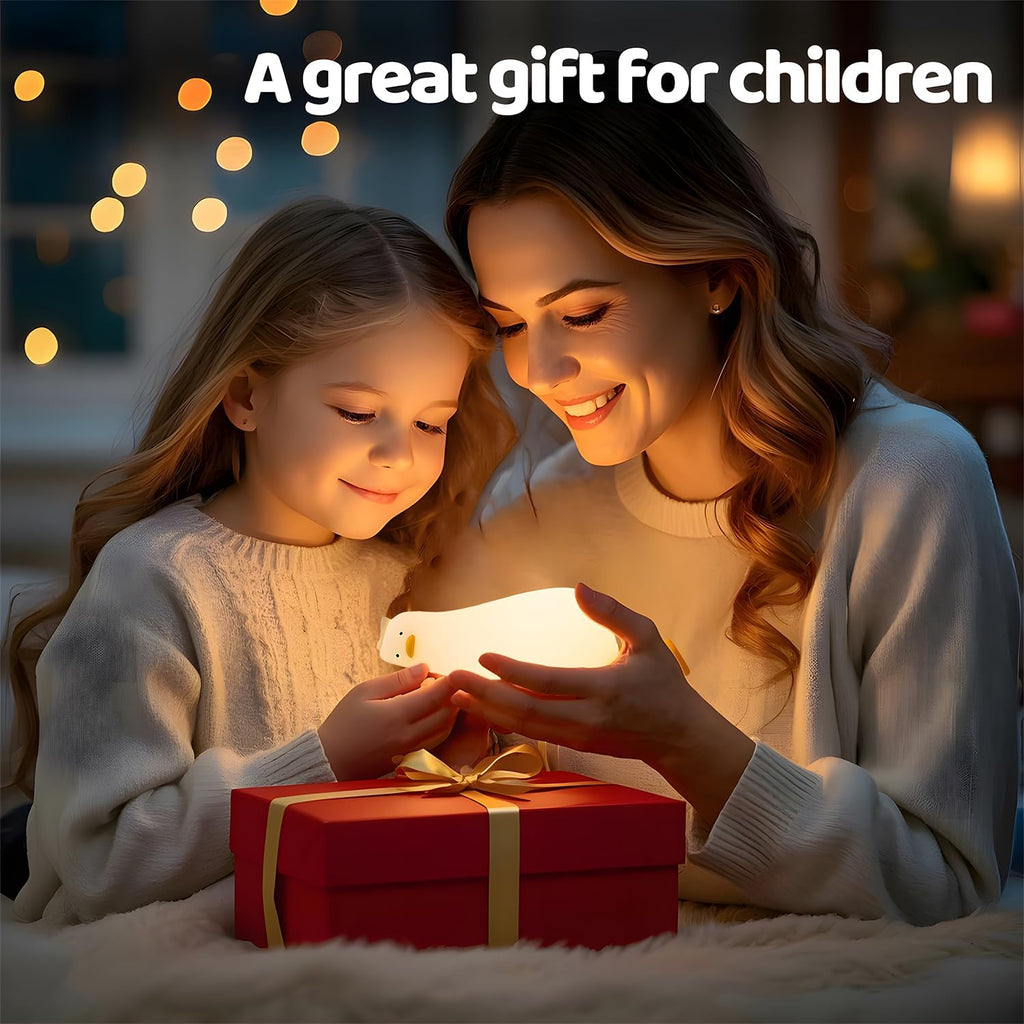 Rytinazzz Silicone Night Light for Kids, 50H Long Battery Duck Lamp (Lying), Gift for Kids, Soft Dimmable Bedside Light, Rechargeable Tap…
