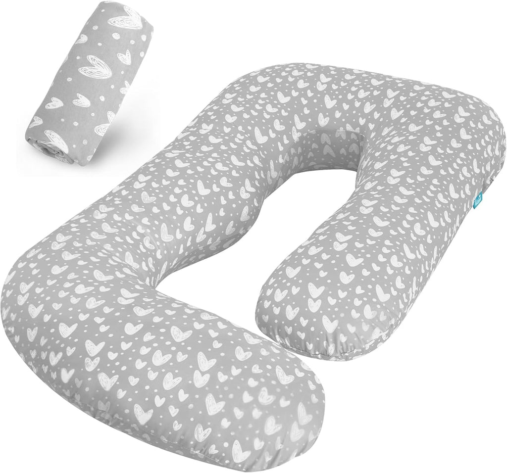 Pregnancy Pillow Cover U-Shaped (ONLY Pillowcase), Super Soft Replacement Cover for Maternity Pillow, Full Body Asymmetric Pregnancy…