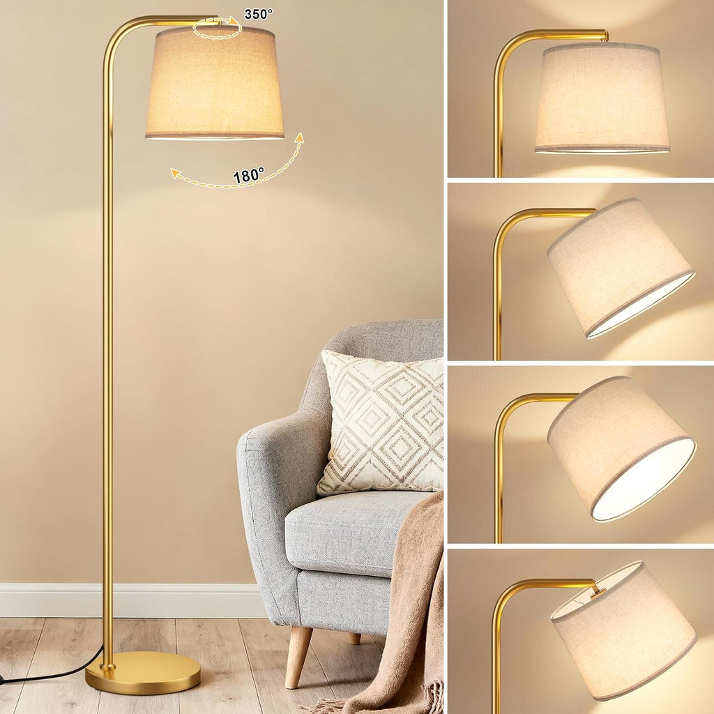 Ambimall Remote-Controlled Floor Lamp - Color Temperature Adjustable and Fully Dimmable, Standing Lamp for Living Room with Rotating…
